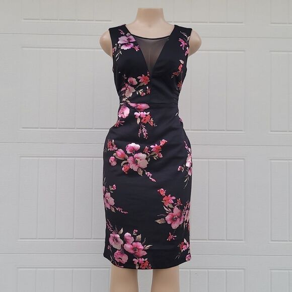 BRAND NEW ALEXA B ROUND NECKLINE SLEEVELESS SHEATH FLORAL EMBROIDERED DRESS - Picture 11 of 13